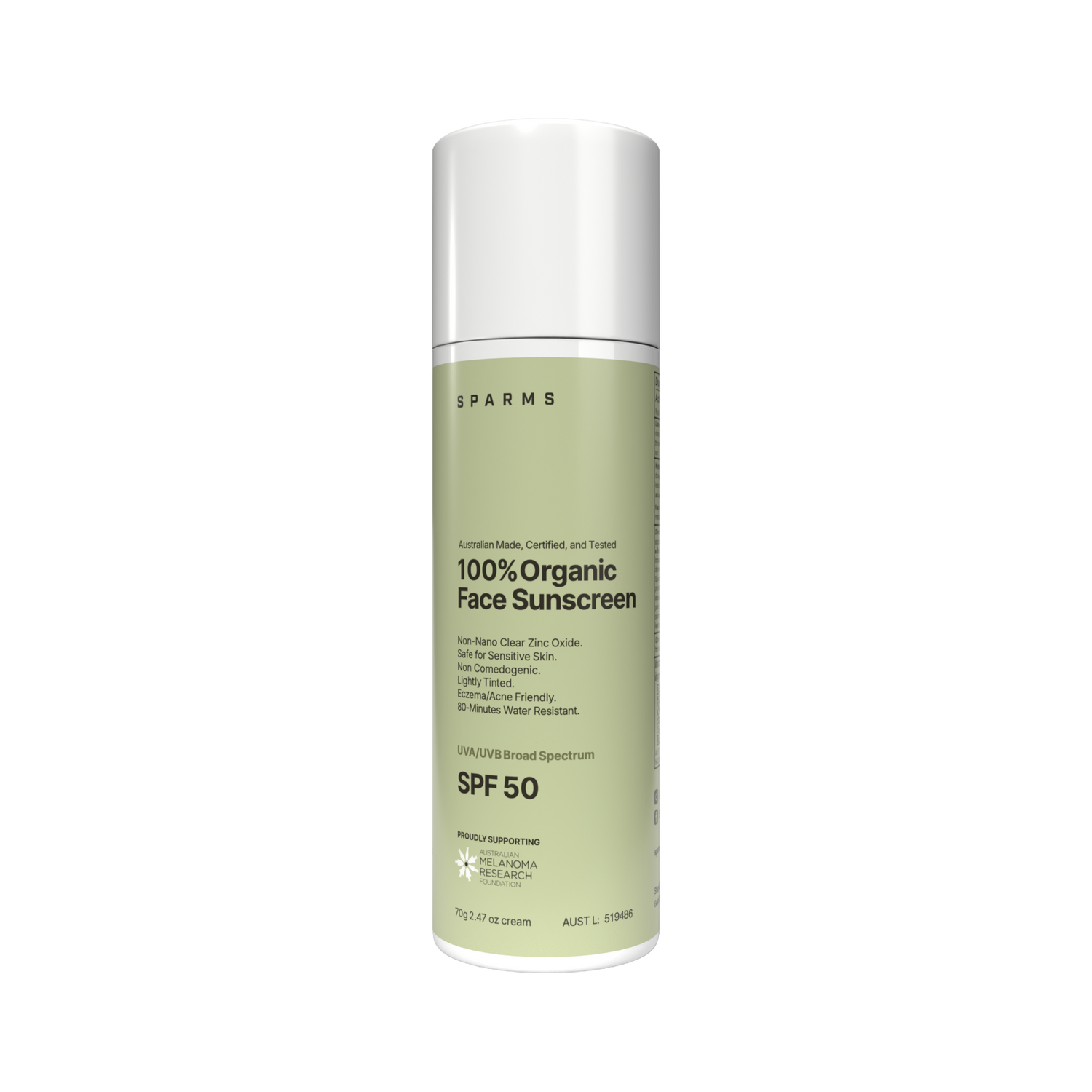 100% Organic Sensitive Skin Sunscreen SPF 50